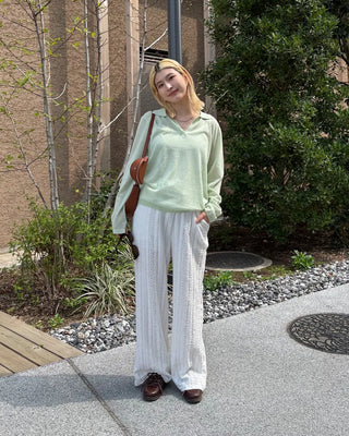 Deep Johnny Color Linen Sheer Pullover