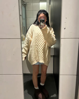 Mixed Twist Oversized Knit Sweater
