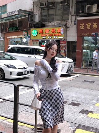 [2pcs] Lace Tie Shirring T-Shirt Set