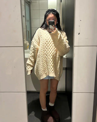 Mixed Twist Oversized Knit Sweater