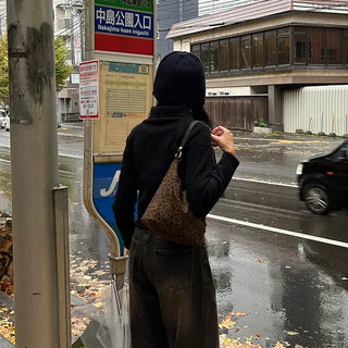 Leopard print tote and shoulder bag