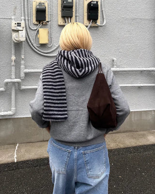 V-neck drop-shoulder rayon cardigan