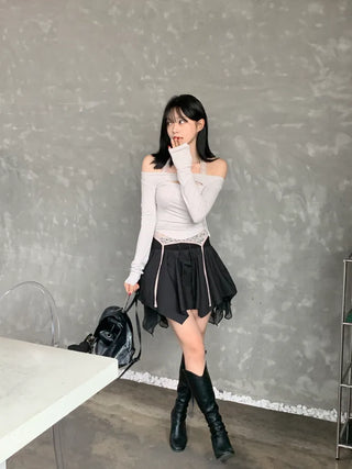 [4 colors] Halter lace sleeveless top