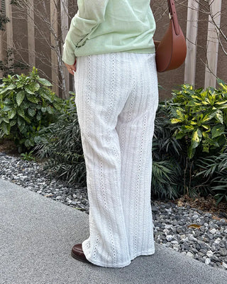 Punching lace stripe easy pants
