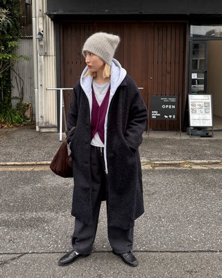 V-neck drop-shoulder rayon cardigan