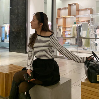 Asymmetrical Button Knit