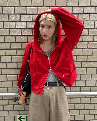Daily Cropped Hooded Zip-Up