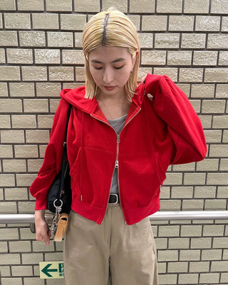 Daily Cropped Hooded Zip-Up