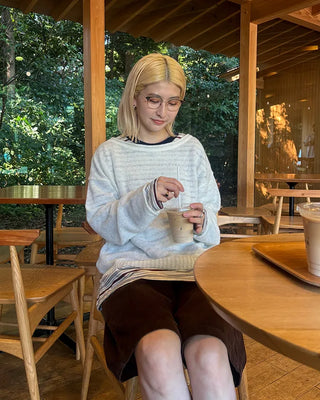 Corduroy back elastic Bermuda shorts
