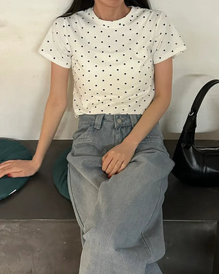 Polka Dot Short-Sleeved T-Shirt