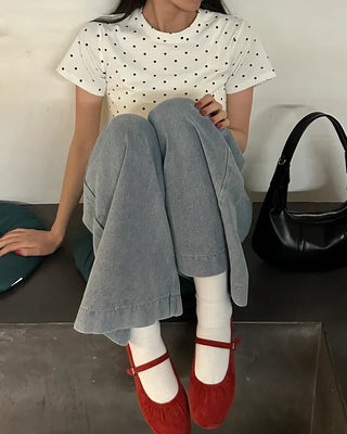 Polka Dot Short-Sleeved T-Shirt