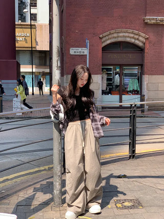 See-through check shirt