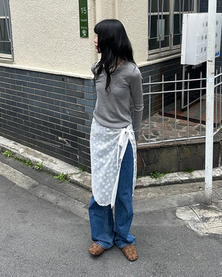 Wave puff knit T-shirt