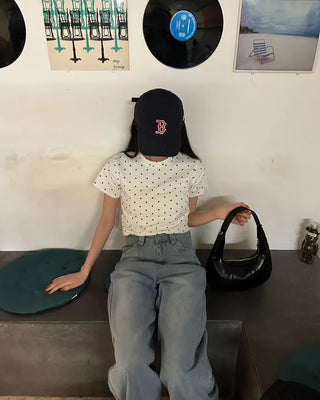 Polka Dot Short-Sleeved T-Shirt