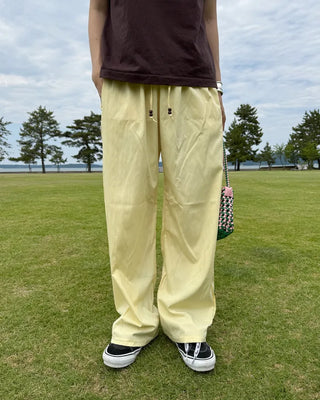 Wood Bead Nylon Easy Pants