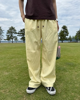 Wood Bead Nylon Easy Pants