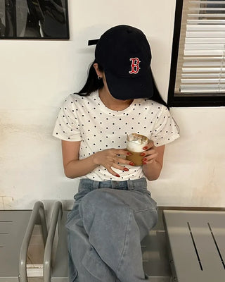 Polka Dot Short-Sleeved T-Shirt