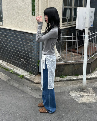Wave puff knit T-shirt