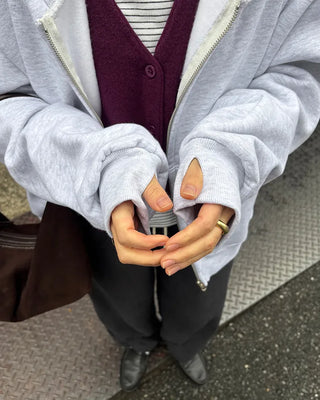 (Unisex) Double Zip Fleece-Lined Hoodie