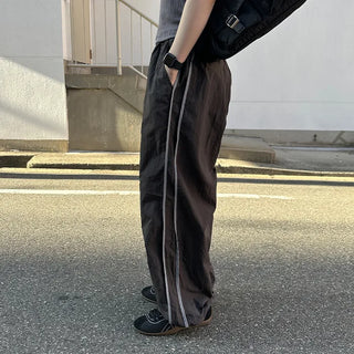 Track line wide pants