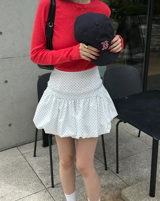 Polka Dot Balloon Mini Skirt