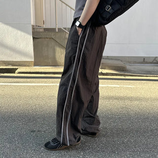 Track line wide pants
