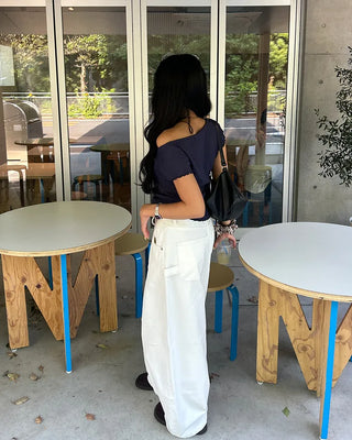 Cotton balloon pants with drawstring waist