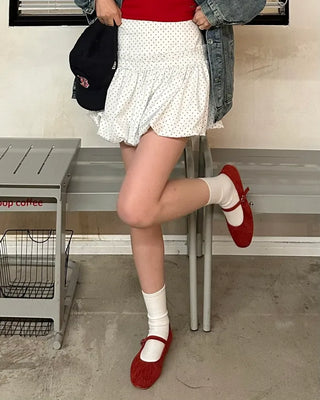 Polka Dot Balloon Mini Skirt