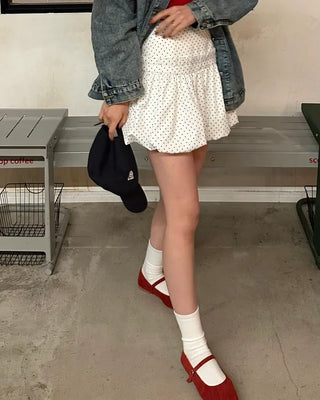 Polka Dot Balloon Mini Skirt