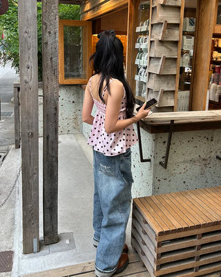 (Unisex) Unique Distressed Wide Straight Jeans