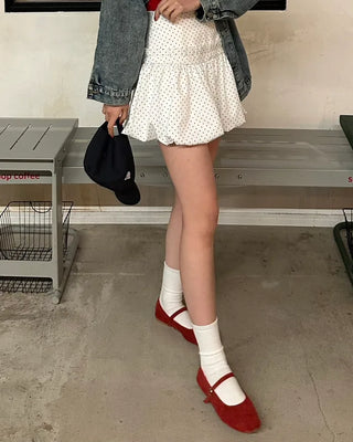Polka Dot Balloon Mini Skirt