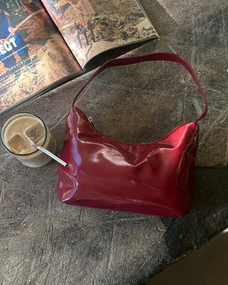 Enamel Shoulder Tote Bag