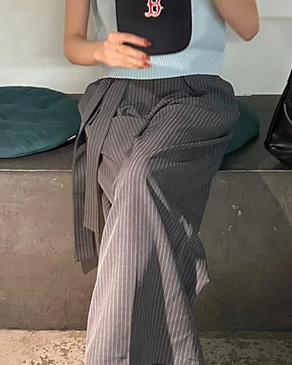Tie-stripe slacks