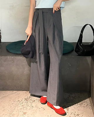 Tie-stripe slacks