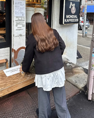 Double-collar short coat