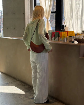 Punching lace stripe easy pants