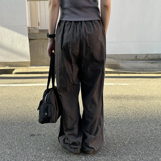 Track line wide pants