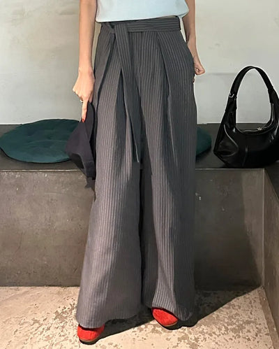 Tie-stripe slacks