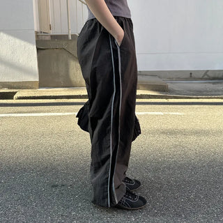 Track line wide pants