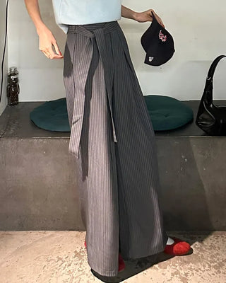 Tie-stripe slacks