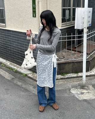 Wave puff knit T-shirt