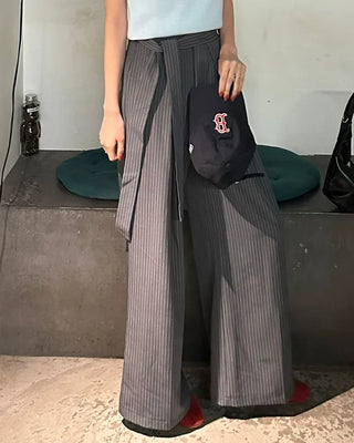 Tie-stripe slacks