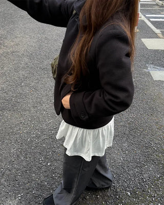 Double-collar short coat
