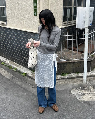 Wave puff knit T-shirt