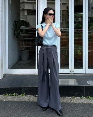 Tie-stripe slacks