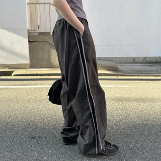 Track line wide pants