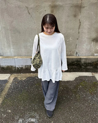 Frilled Layered Long T-Shirt