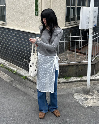Wave puff knit T-shirt