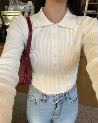 Ribbed collar knit