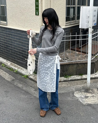 Wave puff knit T-shirt